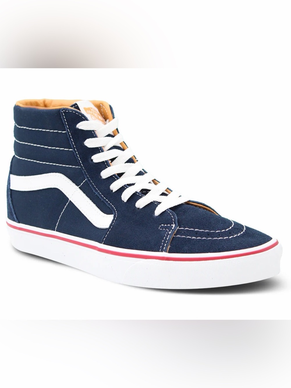Brand New Unworn Navy/White/Red Vans Sk8-His